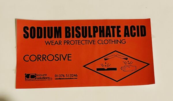 Sodium Bisulphate Self-Adhesive Warning Label