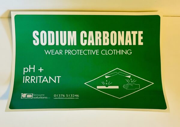 Sodium Carbonate Self-Adhesive Warning Label